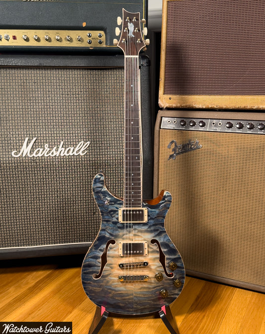 Paul Reed Smith PRS Private Stock Watchtower Run 594 Hollowbody II Quilt Indigo Glow