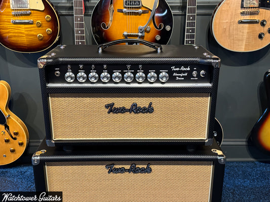 Two Rock Bloomfield Drive 100/50 Watt Head & 1x12 Cabinet Set Carbon Fiber/Cane Grill