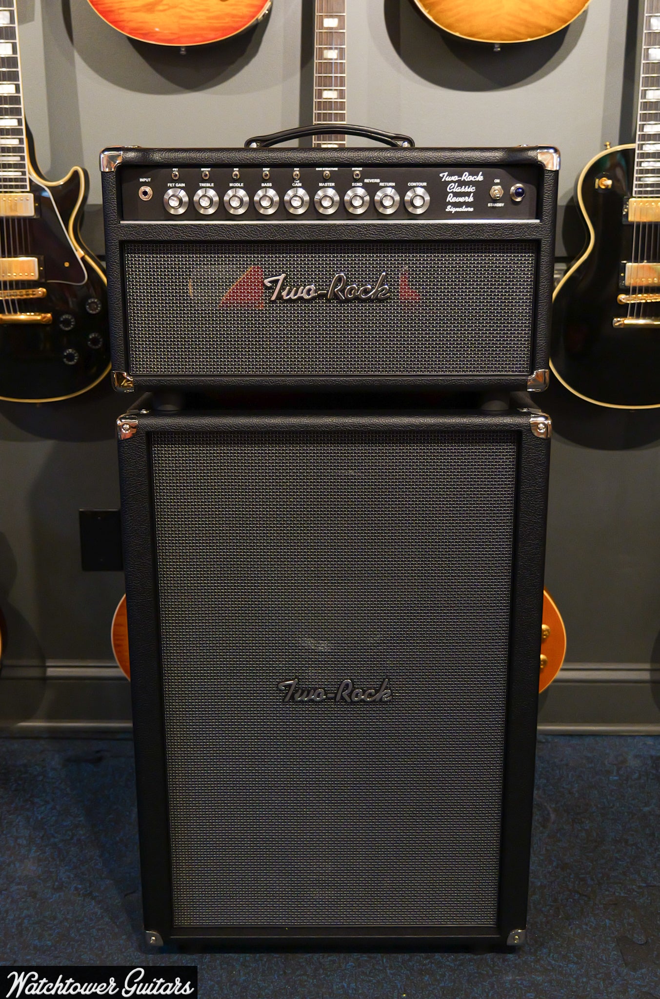 Two Rock Classic Reverb Signature 100/50 Watt Head Black Bronco/Modern Silver Grill (SN 1330 or 1331)