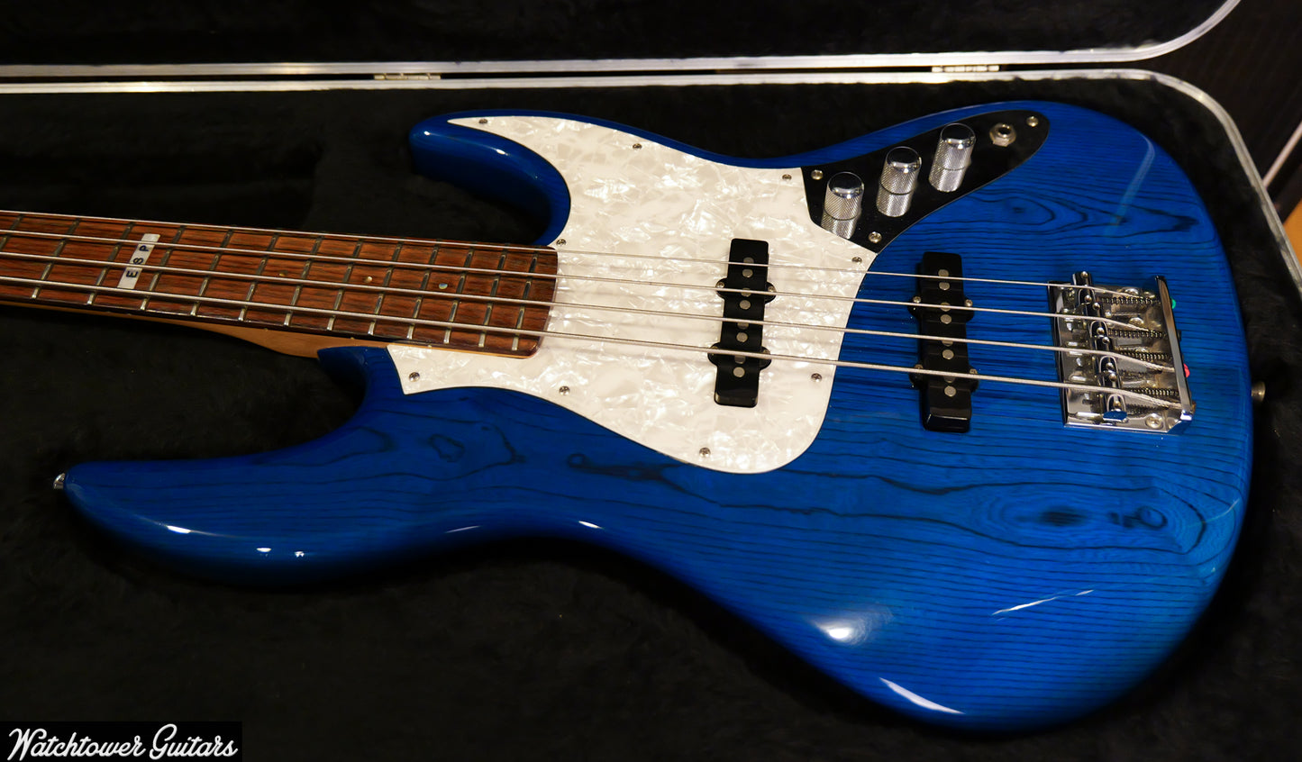 1990's ESP Japan 4 String Bass J-Four Translucent Blue