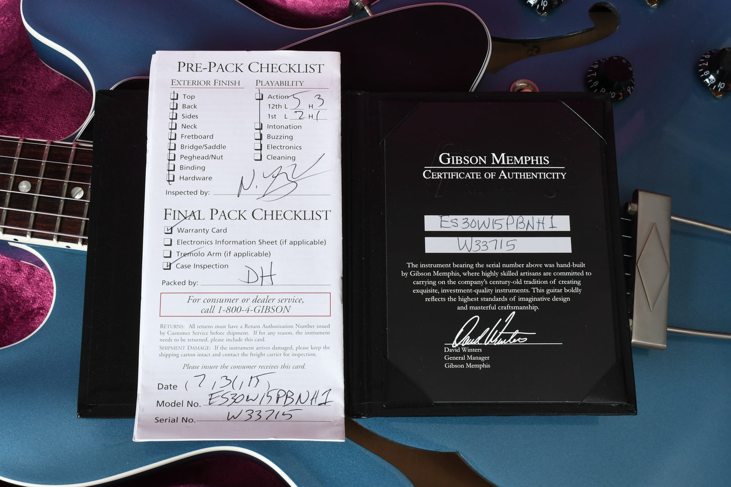 2015 Gibson Wildwood Memphis ES-330 Pelham Blue
