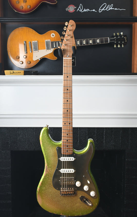 LSL Instruments Saticoy Classic S Cactus Green/ Gold Sparkle Heavy Aged "Chameleon"