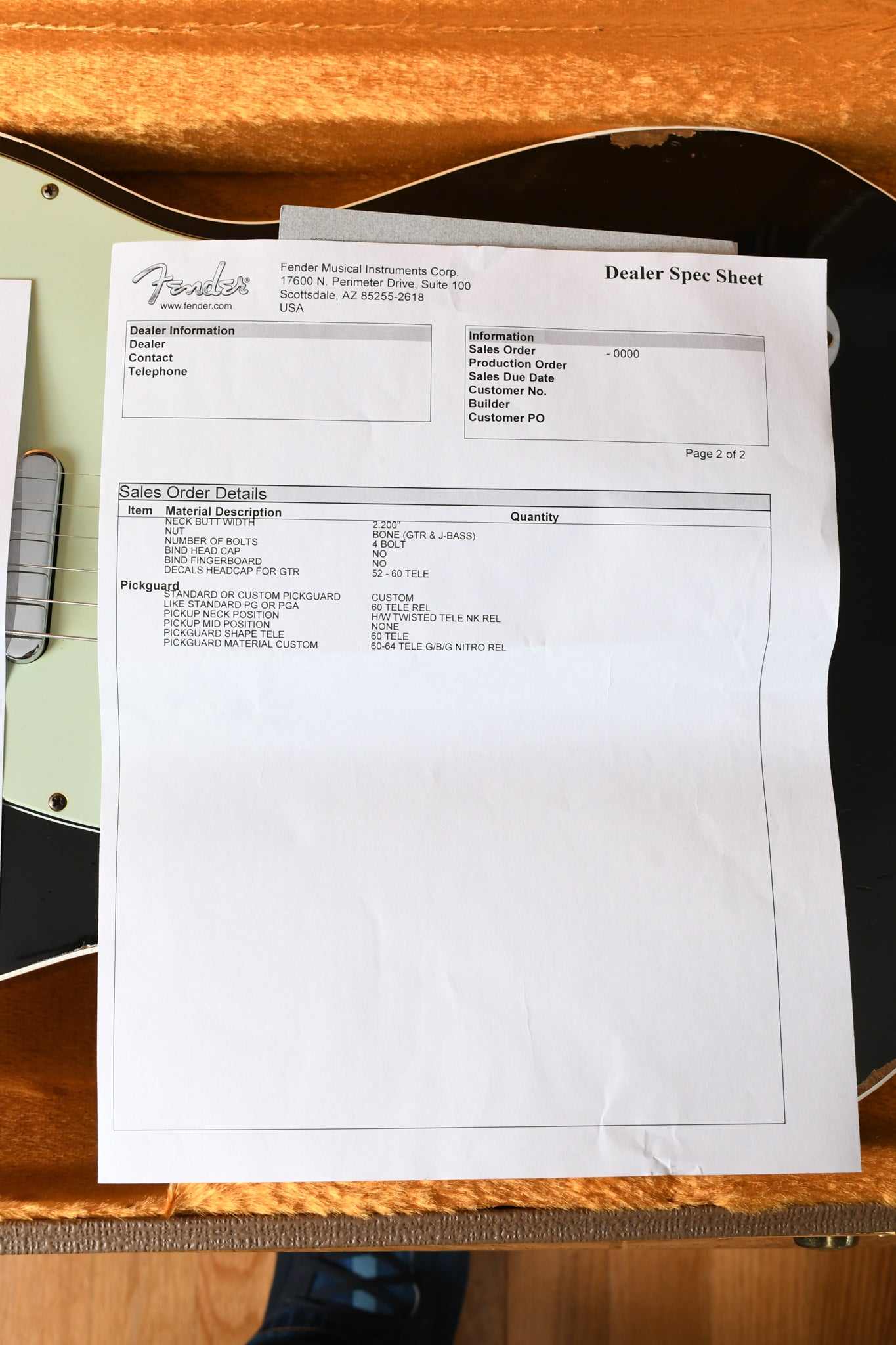 2016 Fender Custom Shop 1960 Telecaster Custom Relic Black