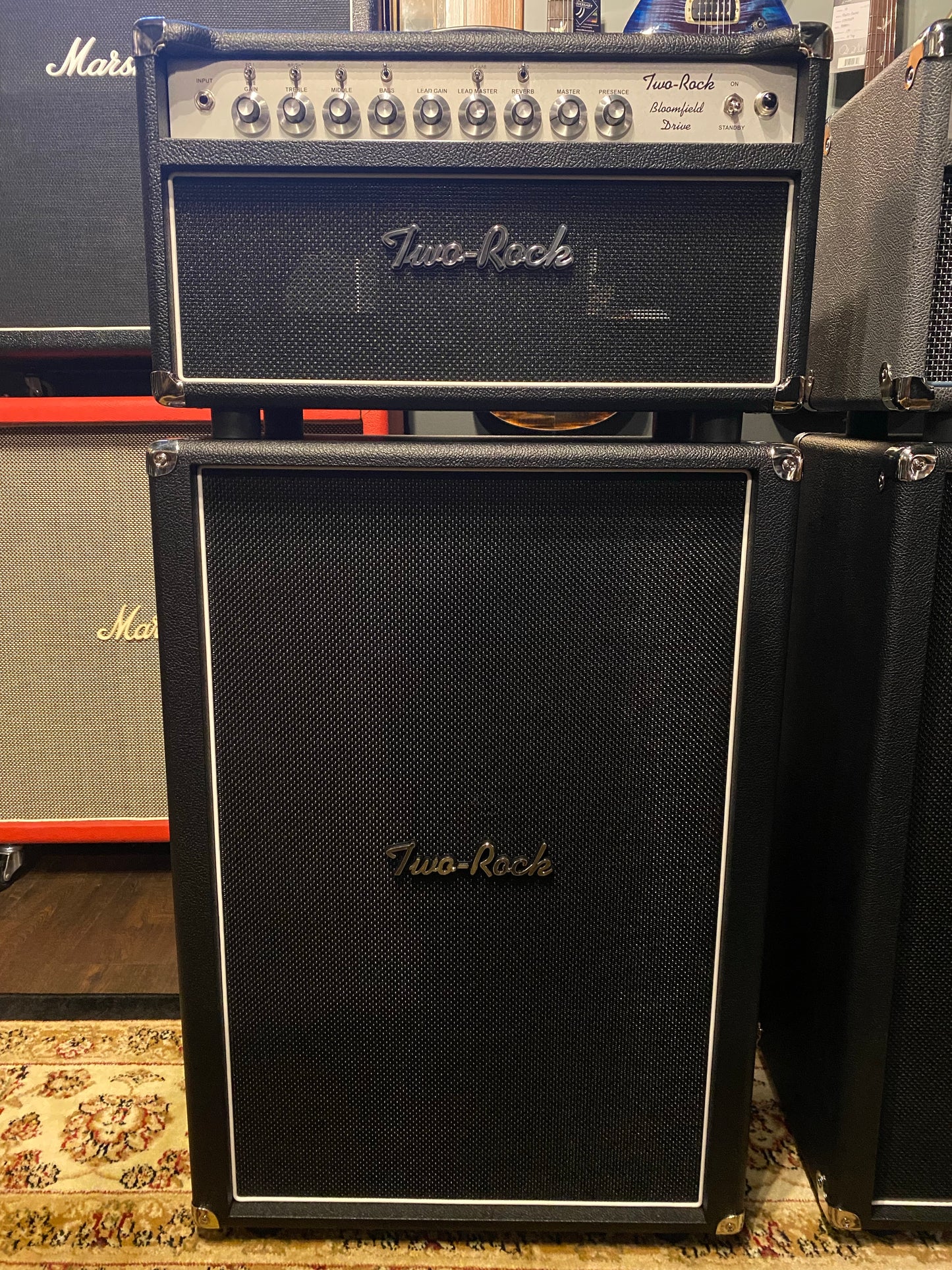 Two Rock Bloomfield Drive 100/50 Watt Head & 2x12 Cabinet Set Black Tolex