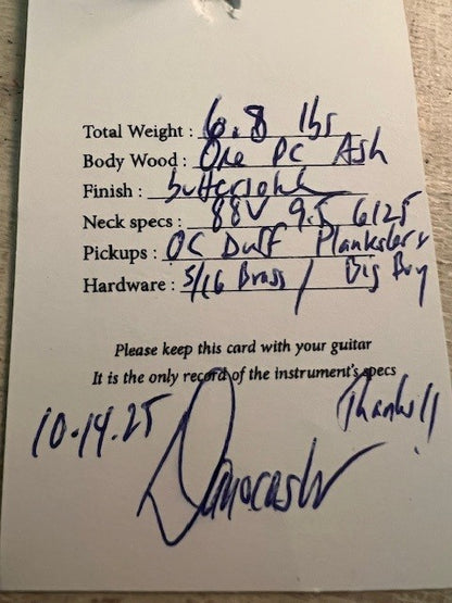 NEW Danocaster Single Cut Blackguard