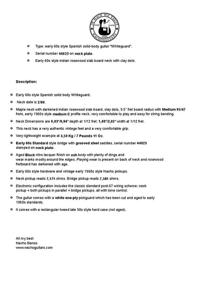 NEW Nacho Telecaster Aged Black #44023