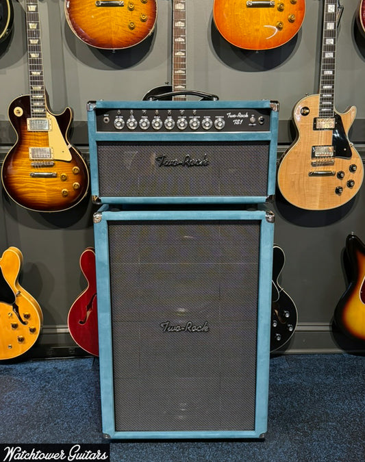 Two Rock TS-1 100/50 Watt Head & 2x12 Set Medium Blue Suede/Modern Silver Grill