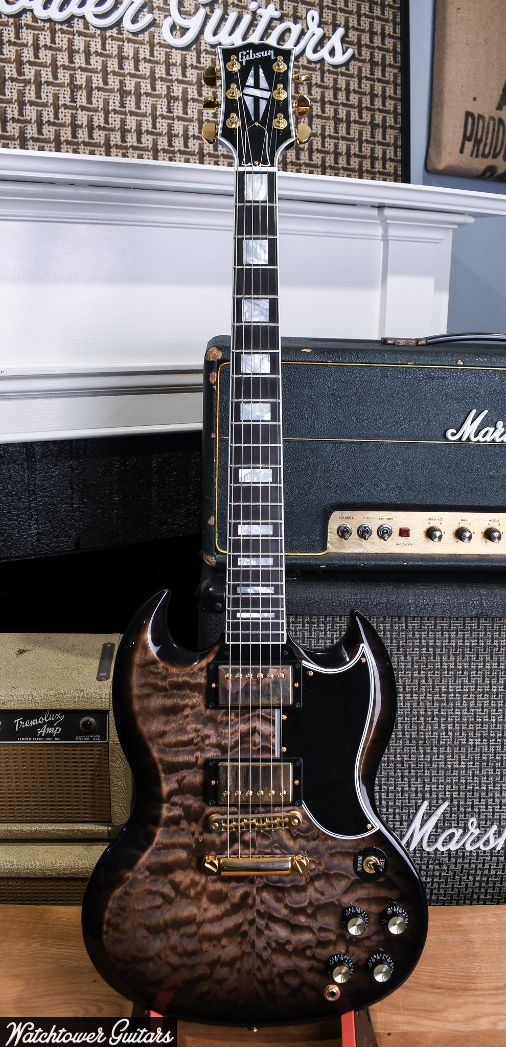 2020 Gibson Custom Shop SG Custom 3A Quilt Cobra Burst