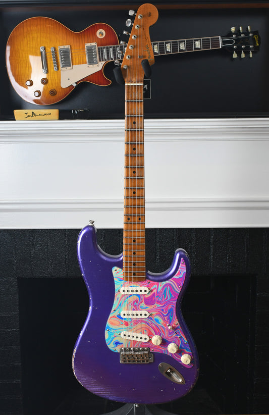2021 Fender Custom Shop Partscaster Stratocaster Ancho Poblano Crown Royal Purple Relic