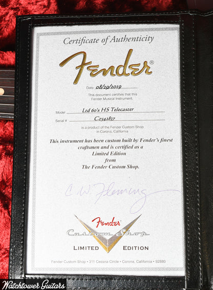 2019 Fender Custom Shop LTD '60s HS Telecaster Relic Aged Lake Placid Blue Over Paisley