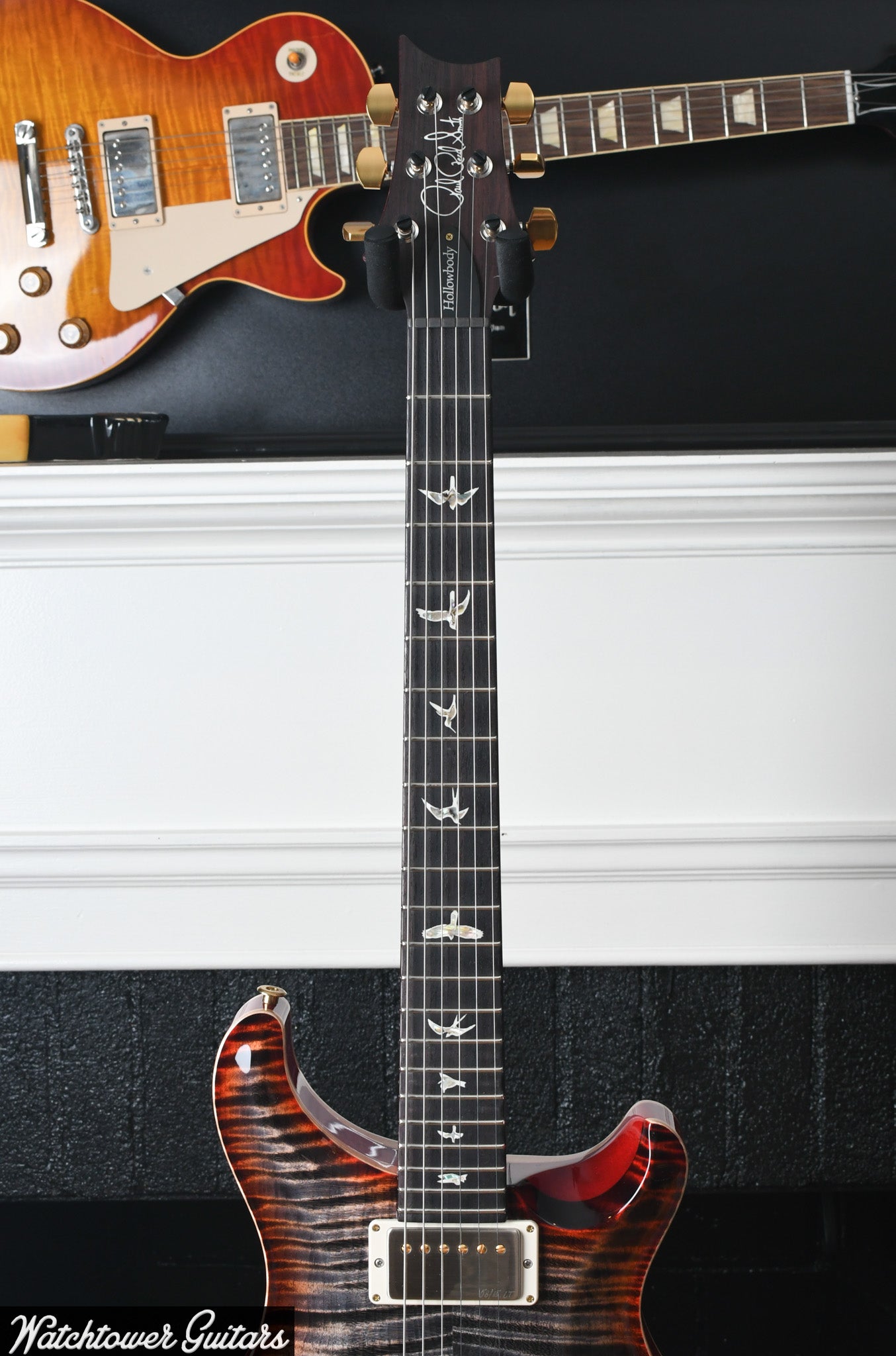 Paul Reed Smith PRS Hollowbody II Piezo 10 Top Charcoal Cherry Burst Serial #0371210