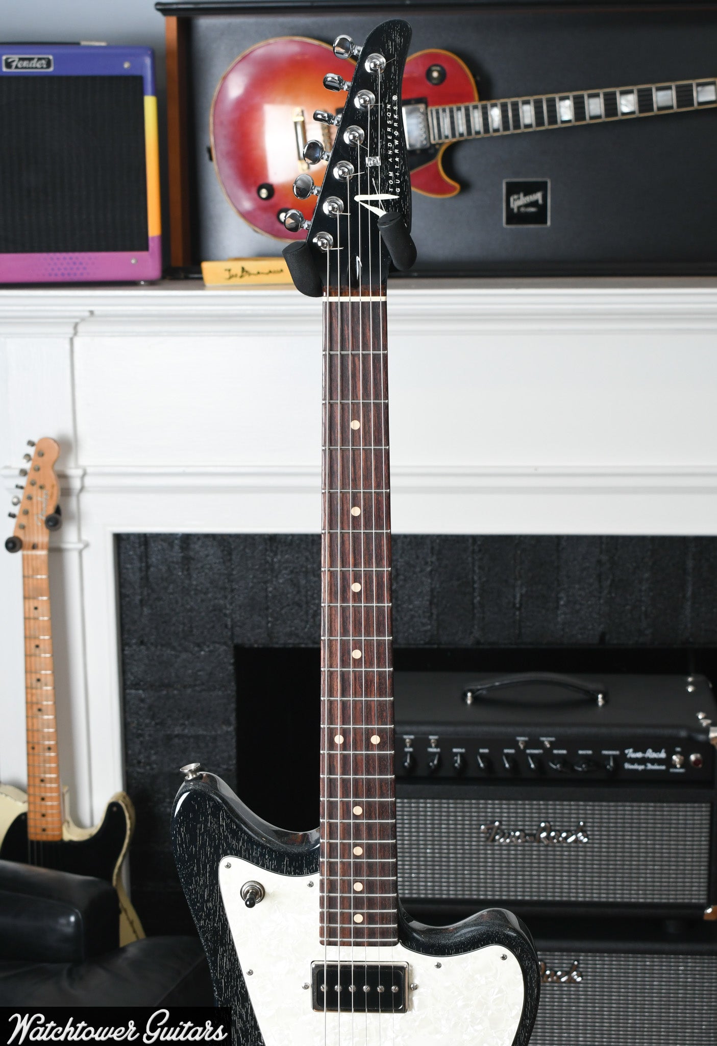 2020 Tom Anderson Raven Superbird Black with White Dog Hair