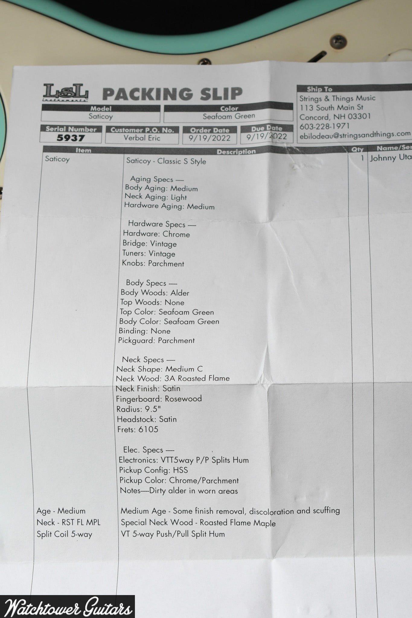 2022 LSL Saticoy Seafoam Green Medium Aged "Johnny Utah"