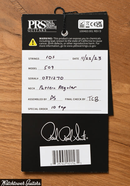 Paul Reed Smith PRS 509 10 Top Orange Tiger Serial#0371270