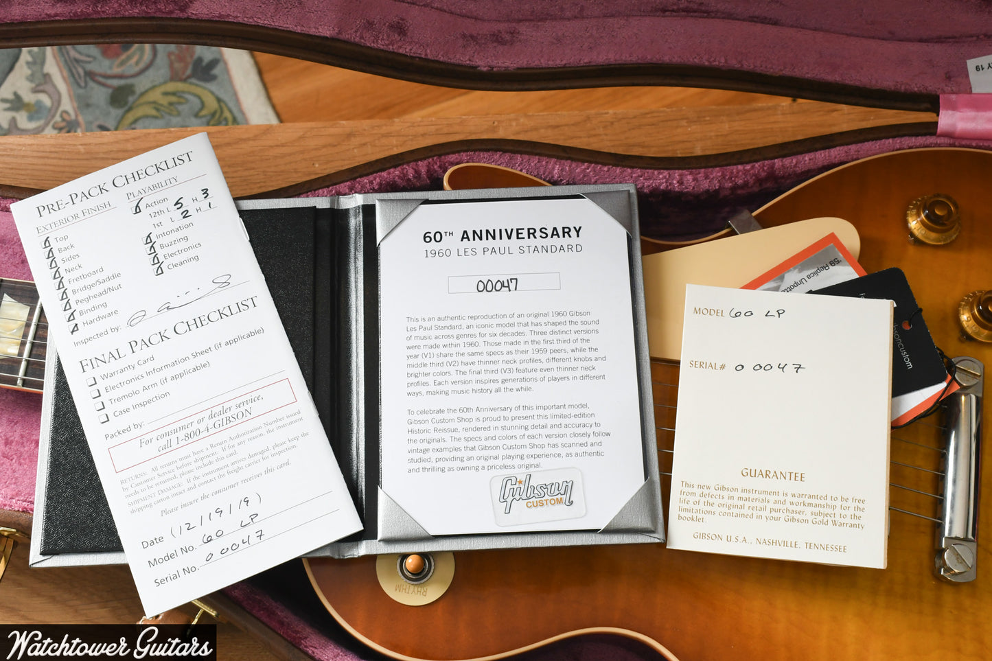 2019 Gibson 60th Anniversary Les Paul V1 1960 R0 Reissue Antiquity Burst