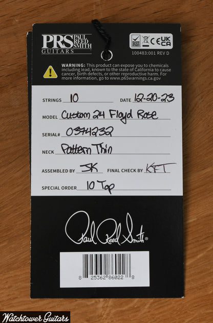 Paul Reed Smith PRS Custom 24 "Floyd" 10 Top Charcoal Burst