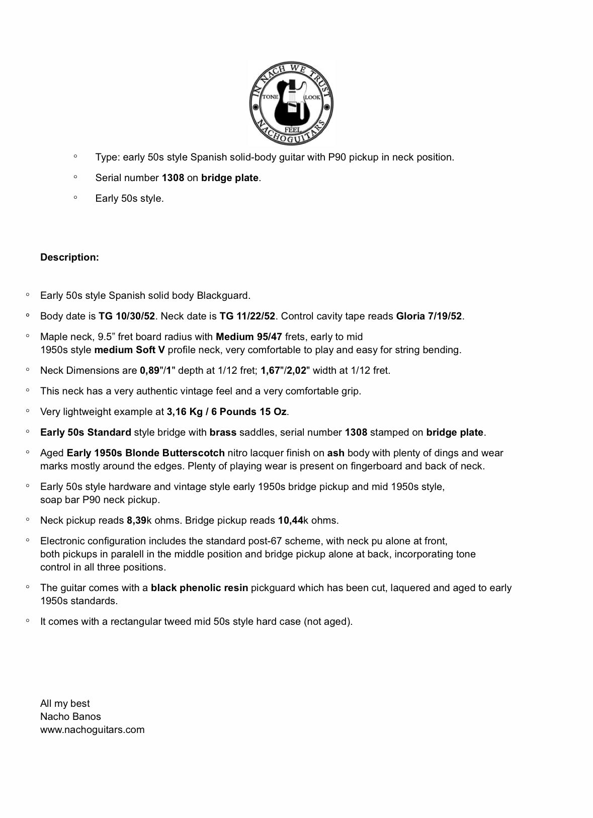 NEW Nacho Blackguard #1308 w/P90