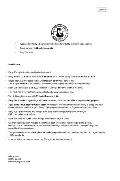 NEW Nacho Blackguard “Keef” #1084 Heavy Aged