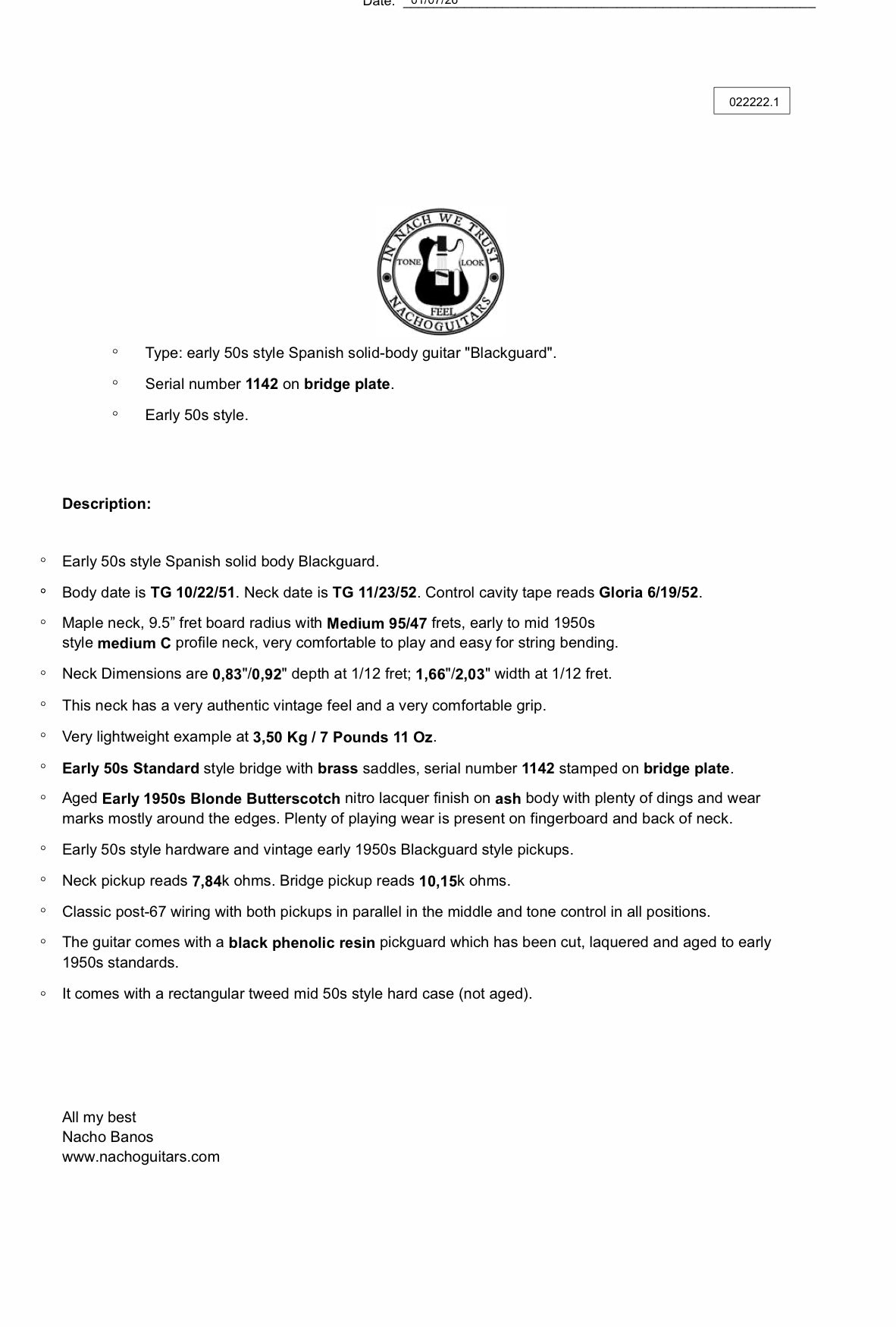 NEW Nacho Blackguard #1142