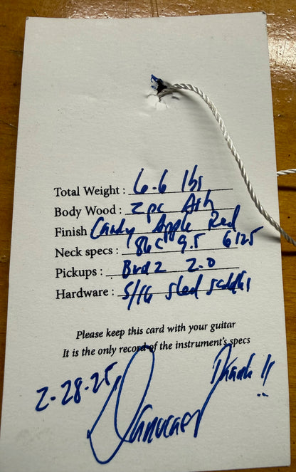 2025 Danocaster Single Cut Candy Apple Red