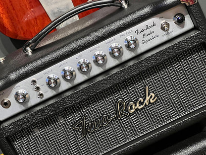 Two Rock Studio Signature Head & 1x12 Cabinet Black Bronco with Modern Silver Grill