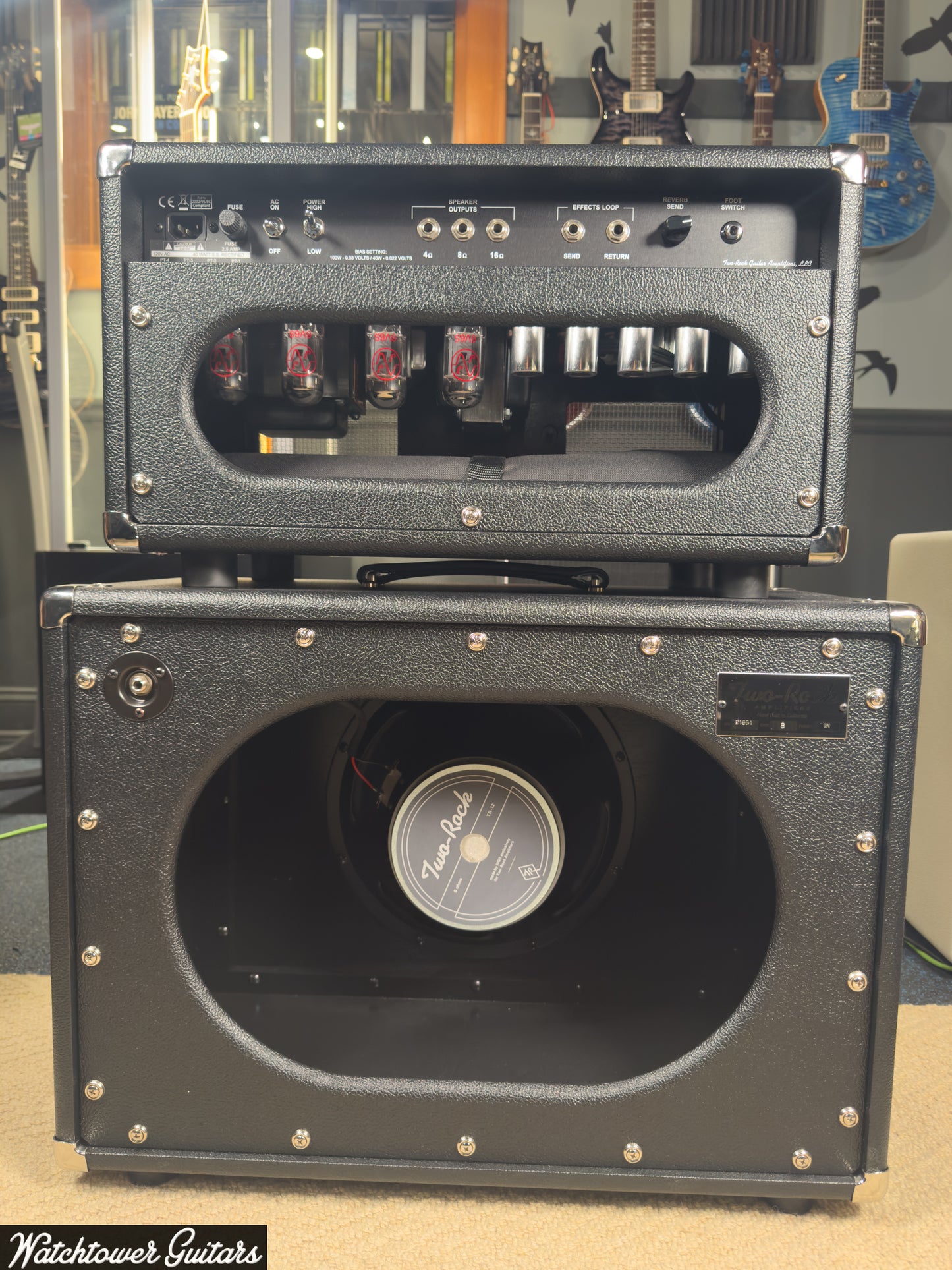 Two Rock Bloomfield Drive 40 Watt Head Black Bronco with Modern Silver Grill