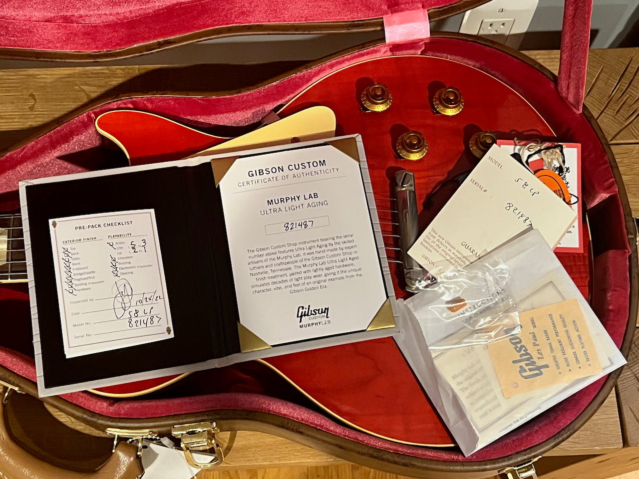 2022 Gibson 1958 Standard Murphy Lab Ultra Light Aged M2M Cherry Red "Lucy"
