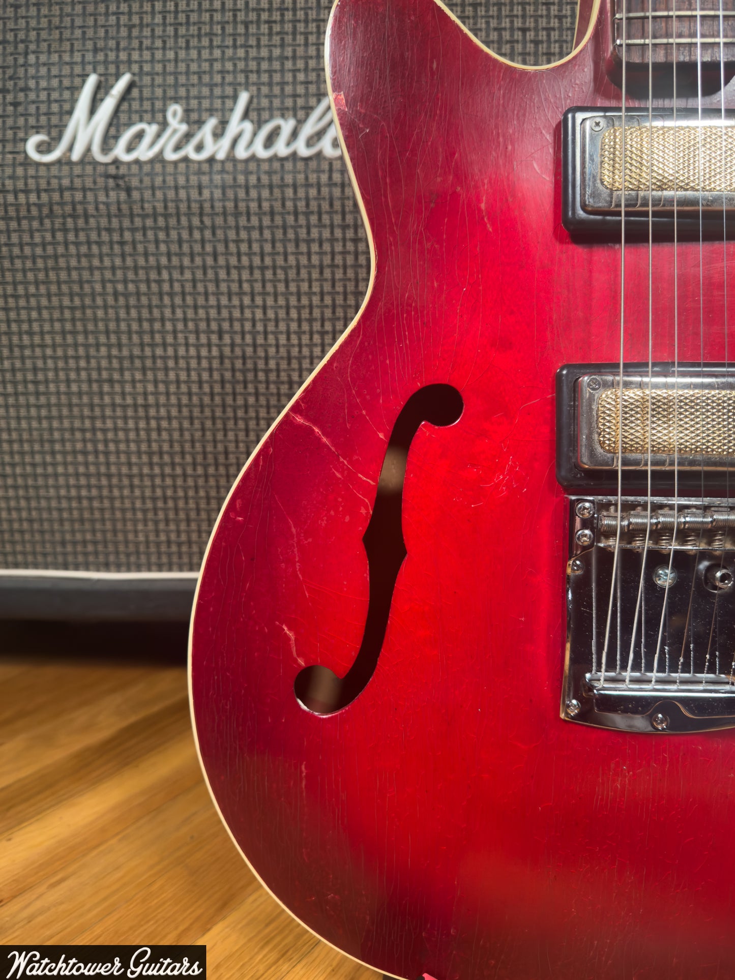 1968 Supro Clermont S667 Vintage Electric Hollowbody Guitar Red Valco