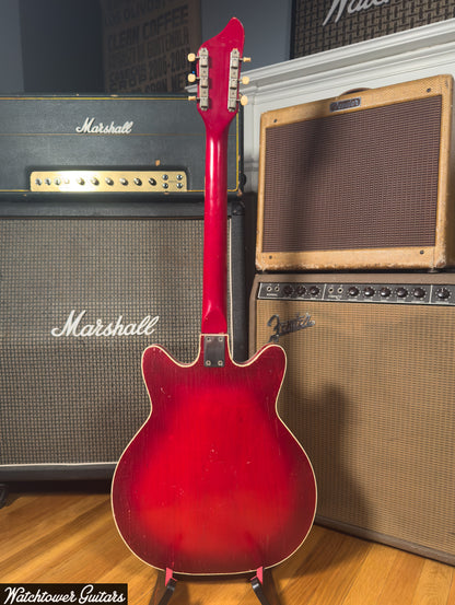 1968 Supro Clermont S667 Vintage Electric Hollowbody Guitar Red Valco