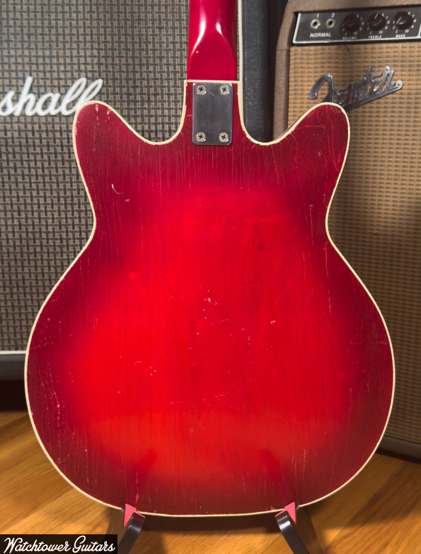 1968 Supro Clermont S667 Vintage Electric Hollowbody Guitar Red Valco