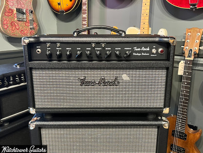 Two Rock Vintage Deluxe 40 Watt 6V6 Head & 2x12 Cabinet Black Bronco/Silver Cloth