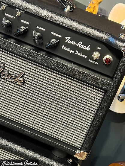 Two Rock Vintage Deluxe 40 Watt 6V6 Head & 2x12 Cabinet Black Bronco/Silver Cloth