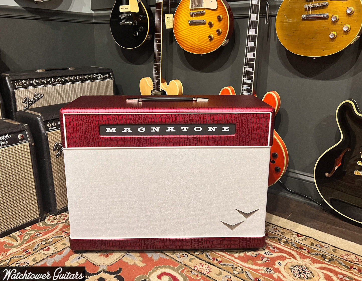 Magnatone Super Fifty-Nine M80 Head & 2x12 Cabinet Red Crocodile