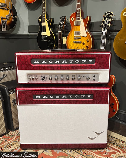 Magnatone Super Fifty-Nine M80 Head & 2x12 Cabinet Red Crocodile