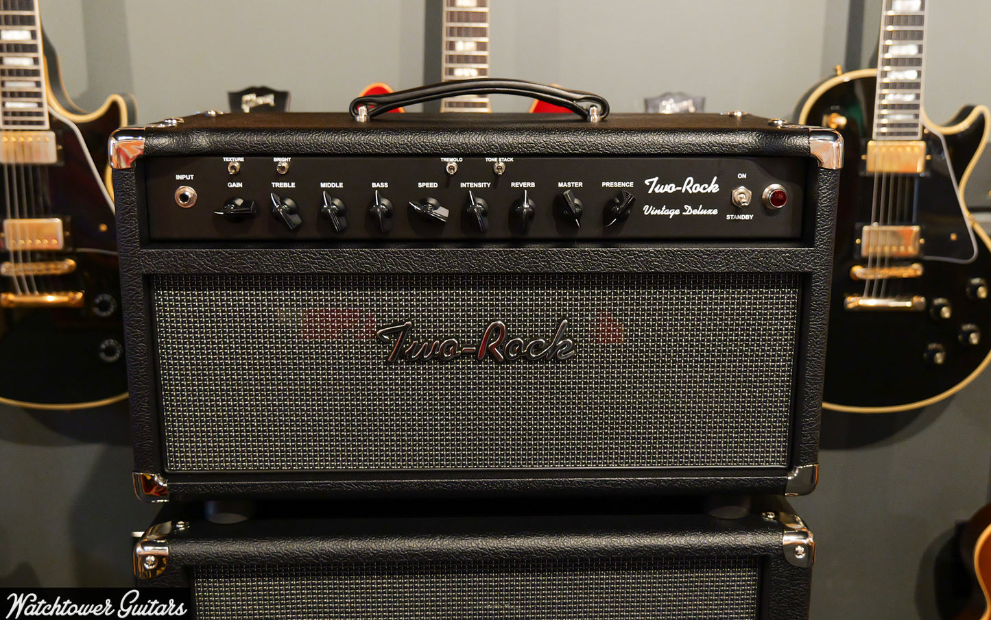 Two Rock Vintage Deluxe 40 Watt Head 6V6 Black Bronco/Modern Silver Grill (SN369)