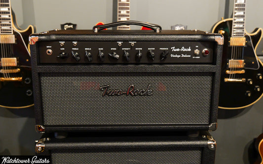 Two Rock Vintage Deluxe 40 Watt Head 6V6 Black Bronco/Modern Silver Grill (SN369)