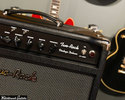 Two Rock Vintage Deluxe 40 Watt Head 6V6 Black Bronco/Modern Silver Grill (SN369)