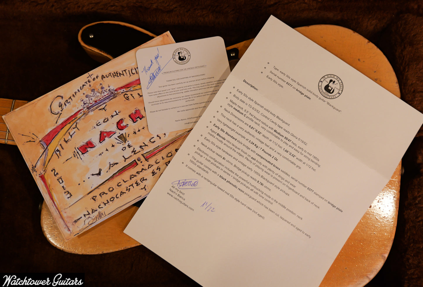 2022 Nacho T Blackguard Butterscotch Serial #0377