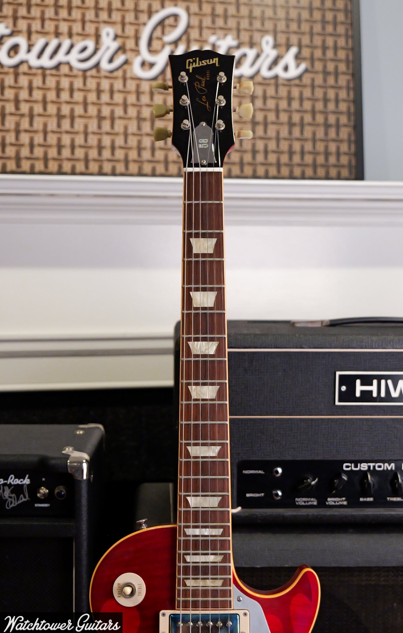 2008 Gibson Custom Shop Hot Rod 58 Les Paul Translucent Cherry Red with Ghost Flames