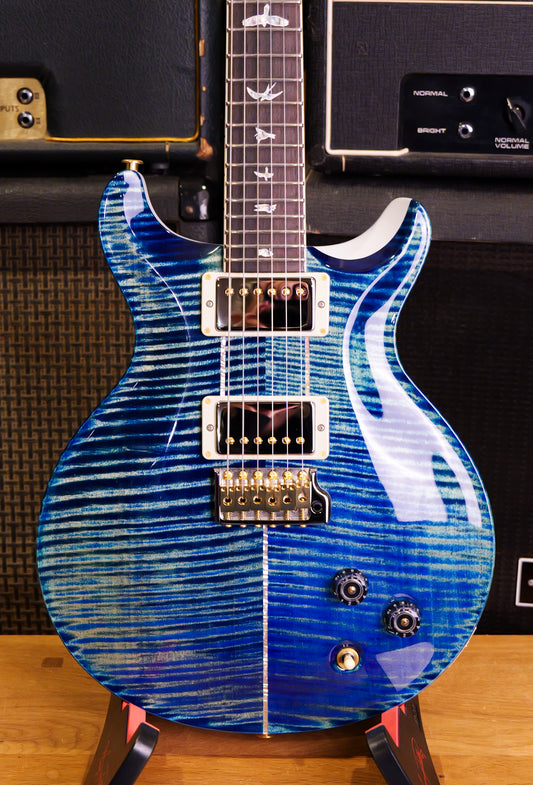 Paul Reed Smith PRS Santana Retro 10 Top Sprayer's Choice River Blue With Pearl White Back