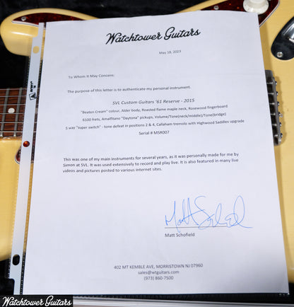 2015 SVL S '61 Reserve Beaten Cream Matt Schofield's Personal Guitar