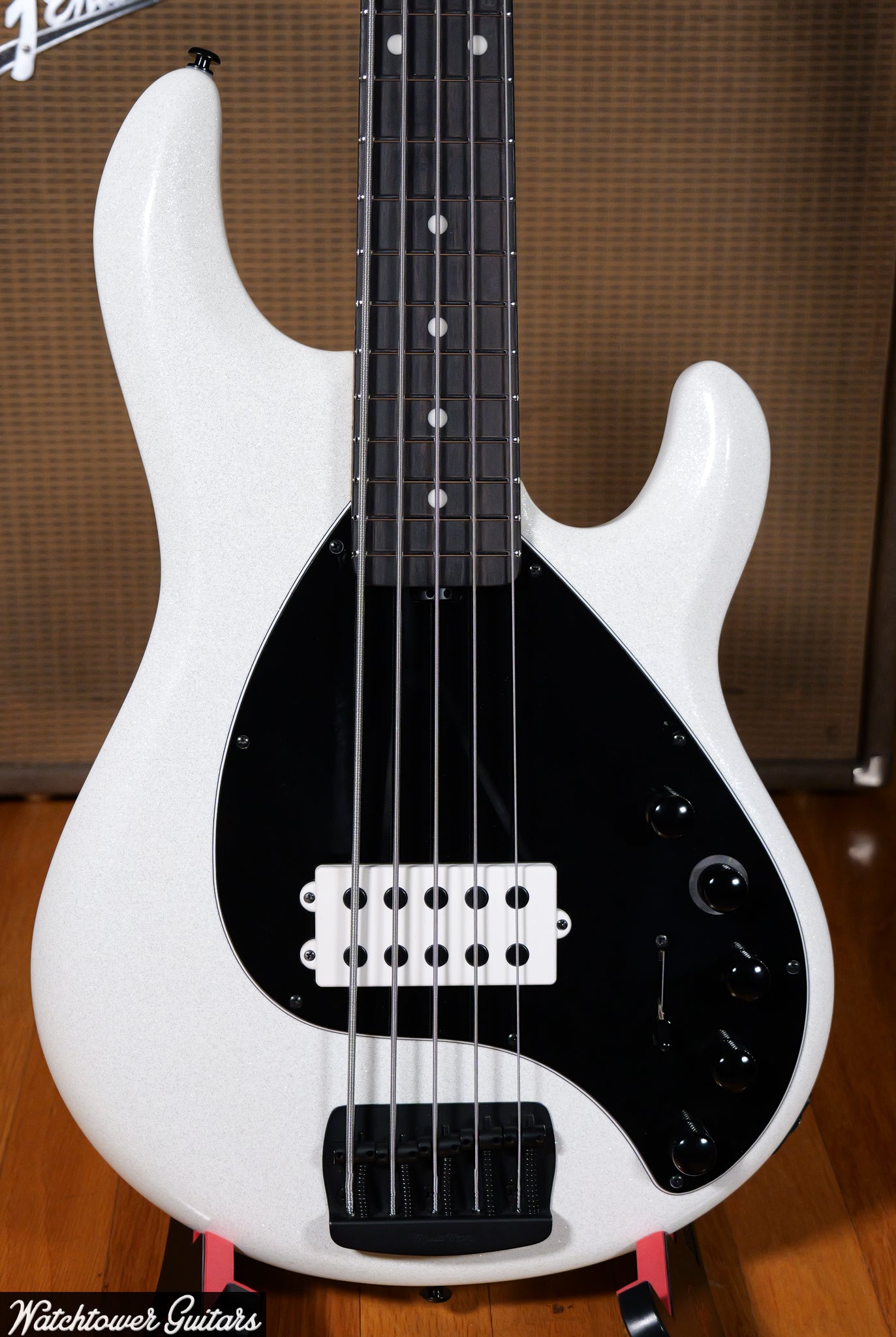 2022 Ernie Ball Music Man DarkRay 5 Sparkle White Limited Edition 14/100
