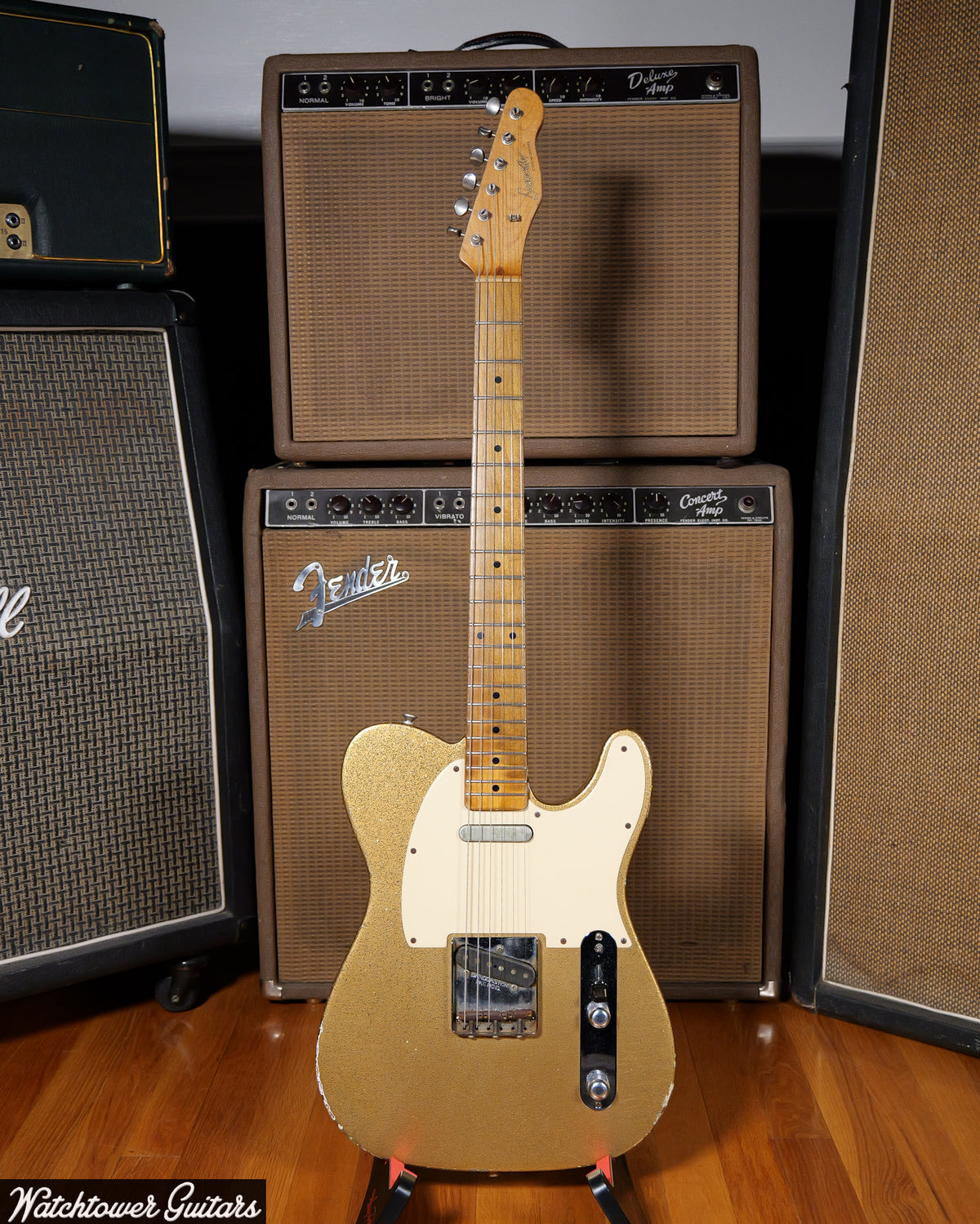 2020 Danocaster Gold Sparkle Single Cut Peter Florance Voodoo Pickups!