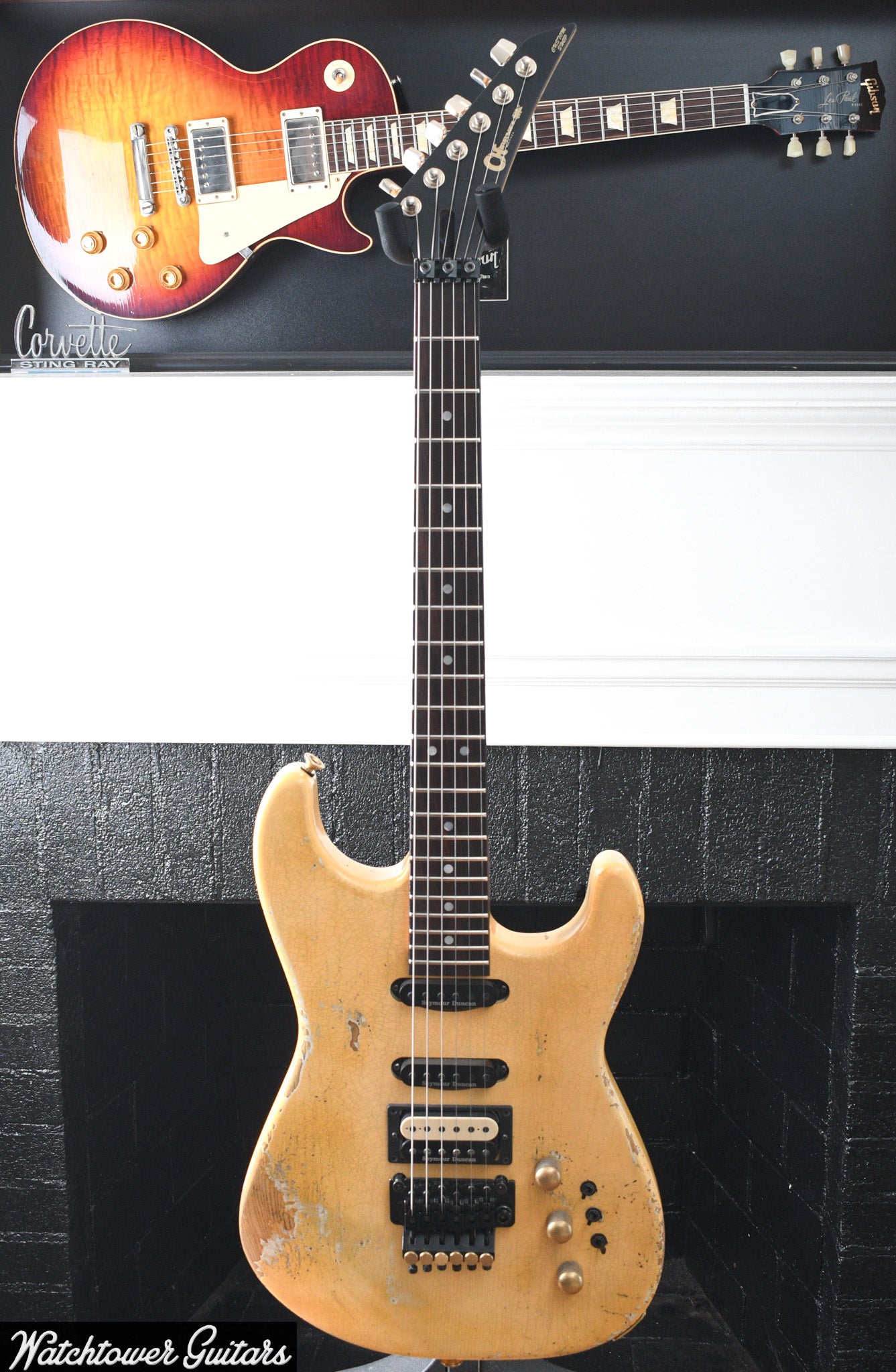 2023 Charvel USA Custom Shop San Dimas HSS Heavy Relic Brazilian Vanilla Shake