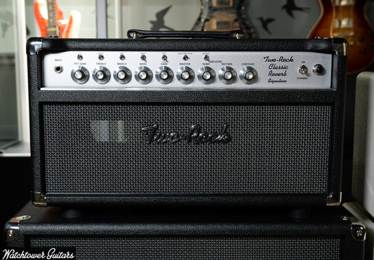 Two Rock Classic Reverb Signature 100 Watt Head Black Bronco/Modern Silver Grill