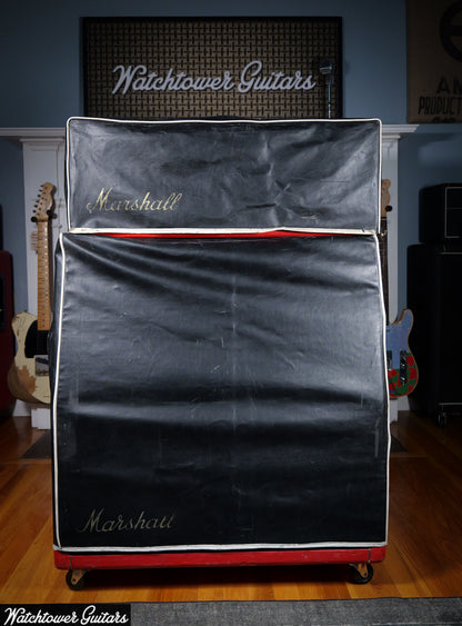 1969 Marshall Super Lead 100W Custom Color Red Original Rare with 4X12 Celestion Greenback Cabinet