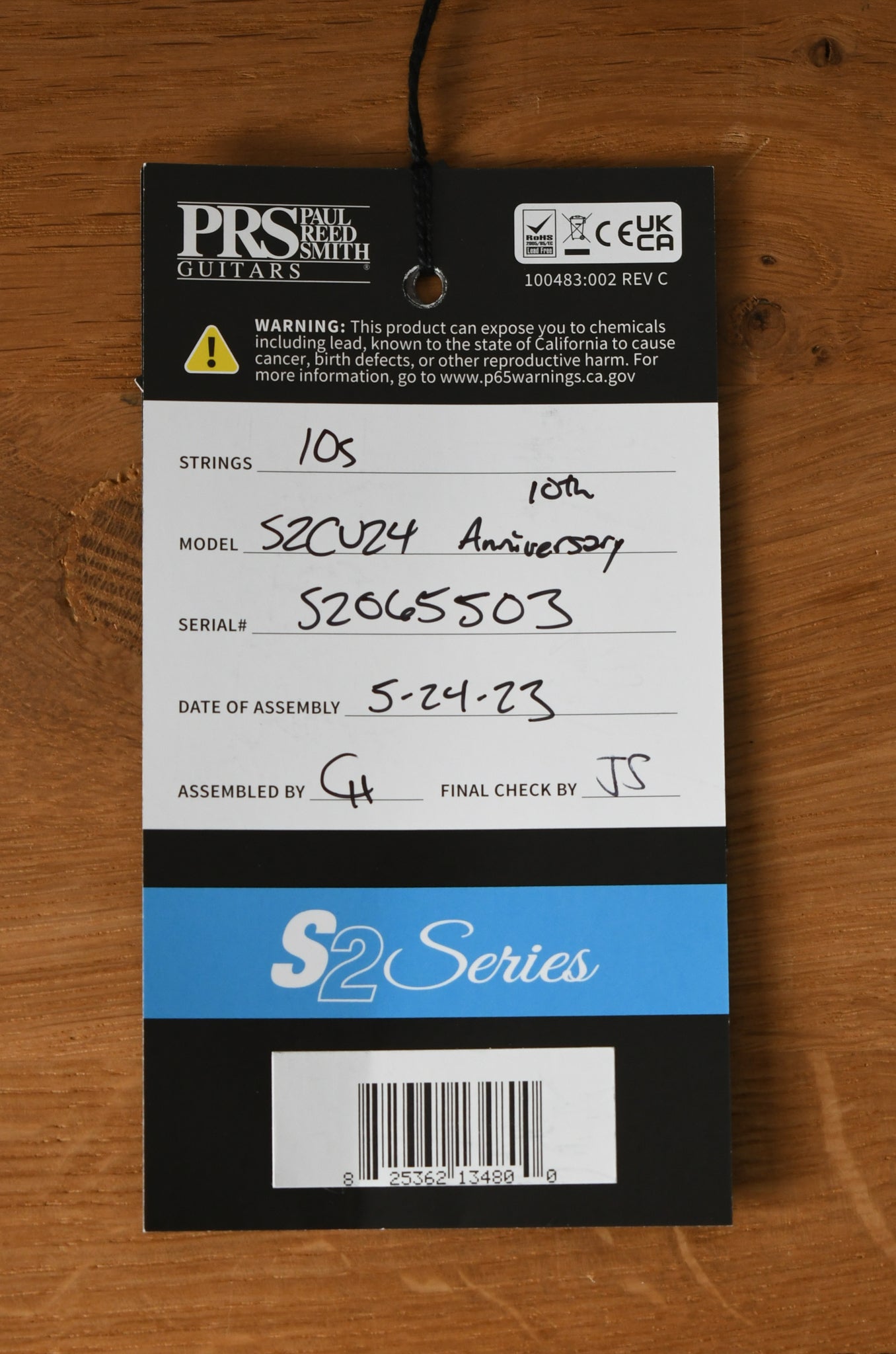 Paul Reed Smith PRS 10th Anniversary S2 Custom 24 Fire Red