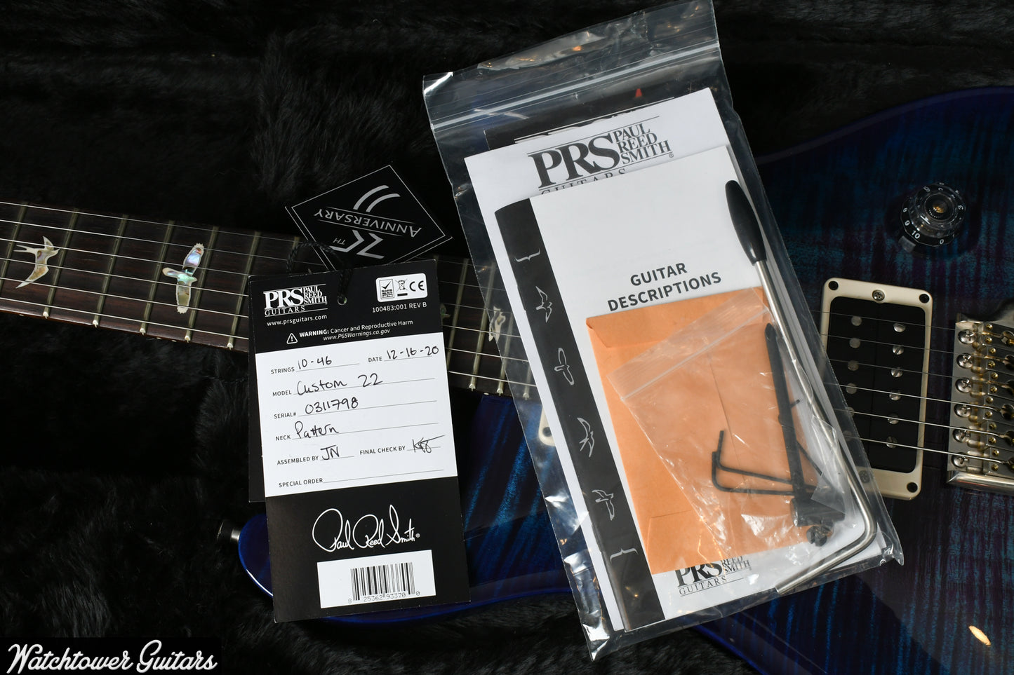 2020 Paul Reed Smith PRS Custom 22 *Custom Color* Royal Blue Wrap Burst