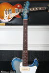 LSL Instruments Bad Bone 290 Lake Placid Blue Sparkle Burst to Silver Sparkle Heavy Aged "Blues"