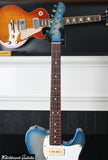LSL Instruments Bad Bone 290 Lake Placid Blue Sparkle Burst to Silver Sparkle Heavy Aged "Blues"